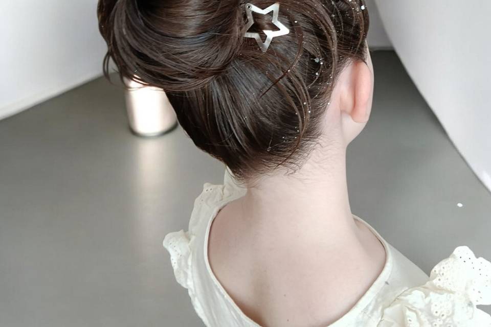 Chignon enfant gala de danse