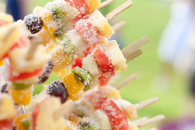 Brochettes de fruits coco