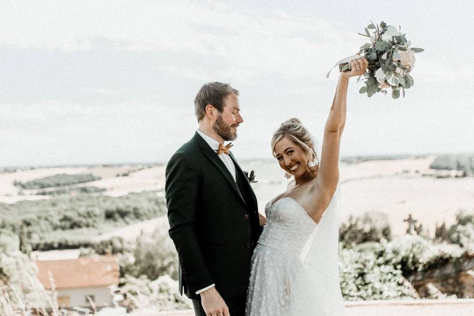 Photo couple bouquet