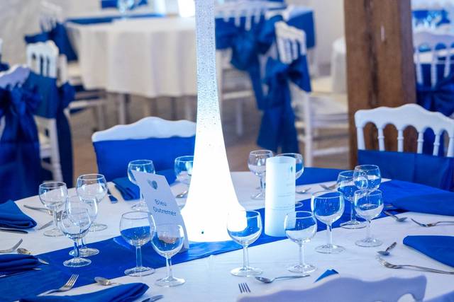 Centre de table thème bleu roi