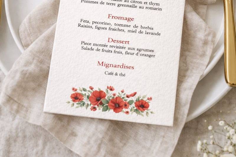 Menu mariage
