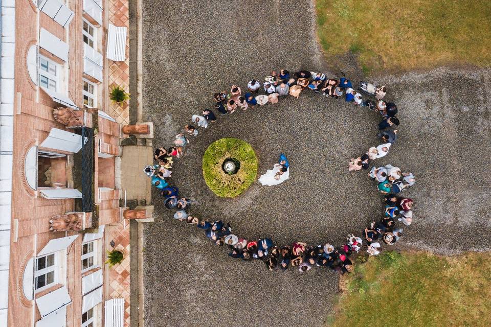 Photo groupe par drone