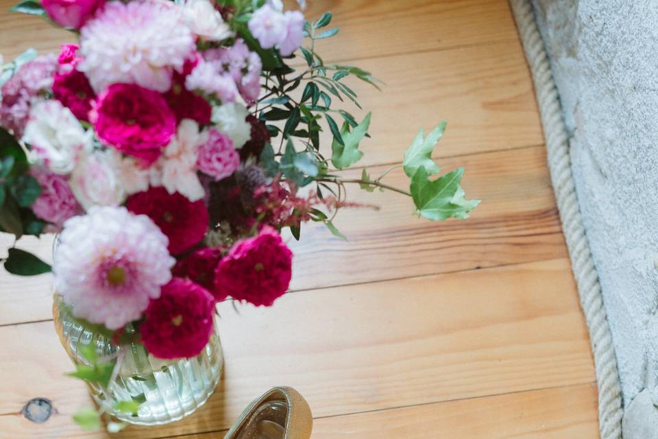 Bouquet de mariée dahlias