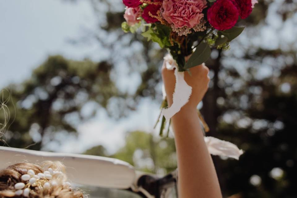 Bouquet mariée coloré