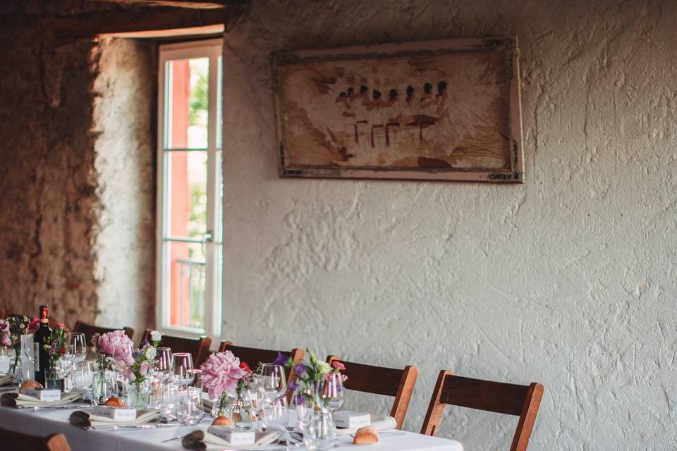 Chemin de table fleurs colorée