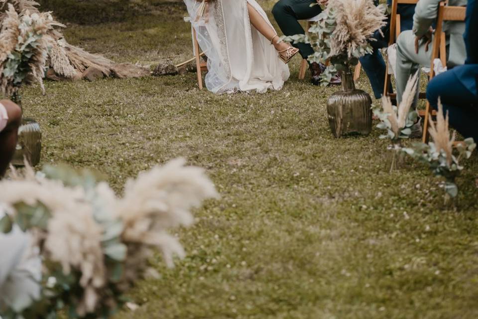 Arche fleurs séchées ceremonie