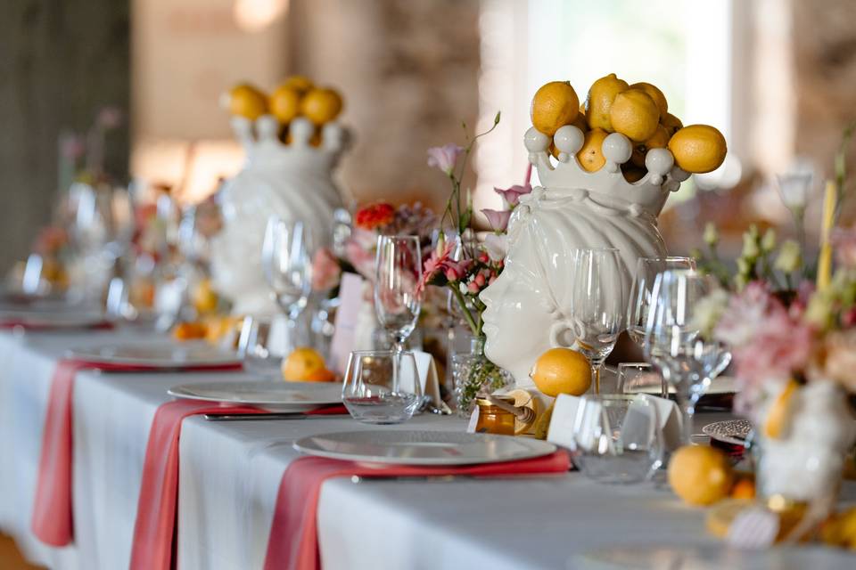 Décoration table citrons