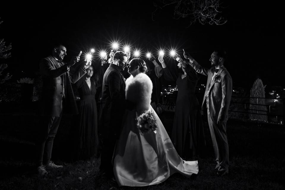 Light painting sur mariés