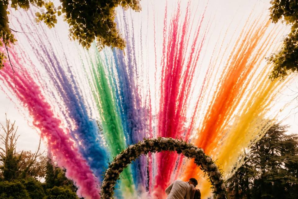 Fumigènes colorés mariage
