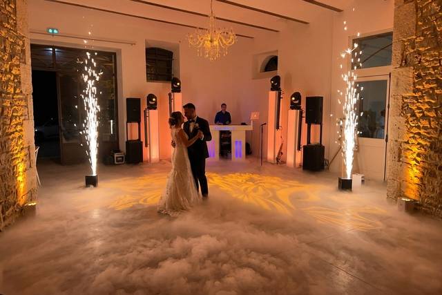 Mariage avec fumée lourde
