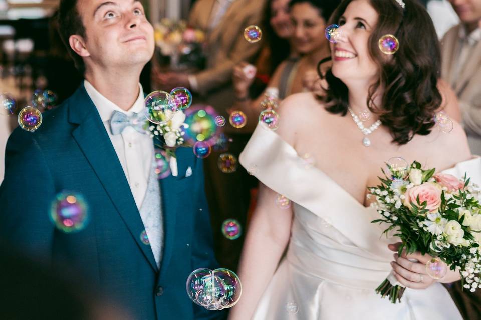 Entrée des mariés + bulles