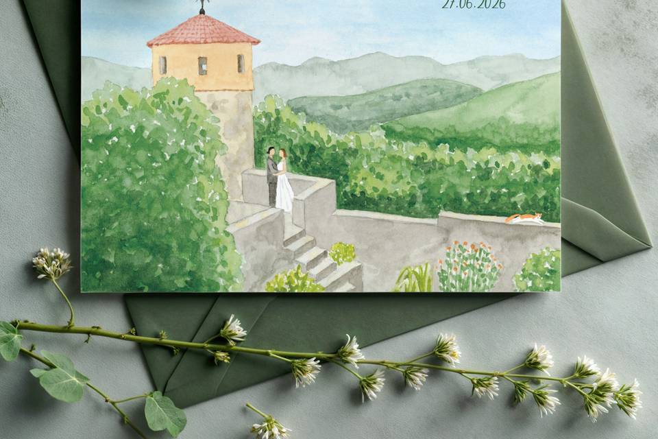 Faire-part mariage château