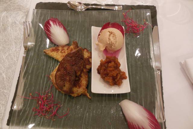 Foie gras poêlé, glace spéculos