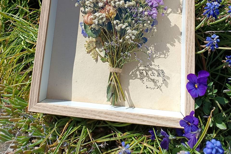 Bouquet de mariée encadré