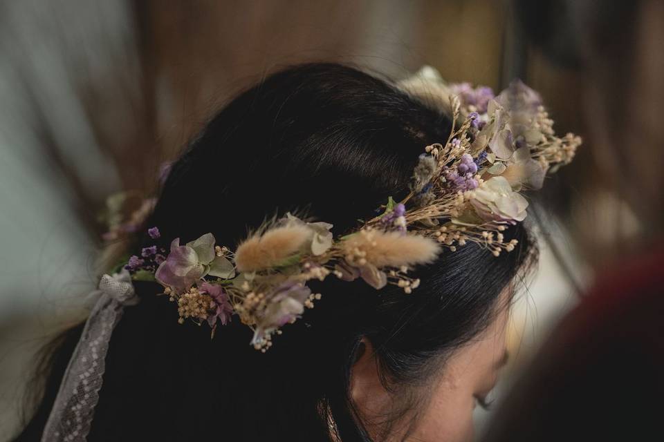 Couronne fleurs séchées
