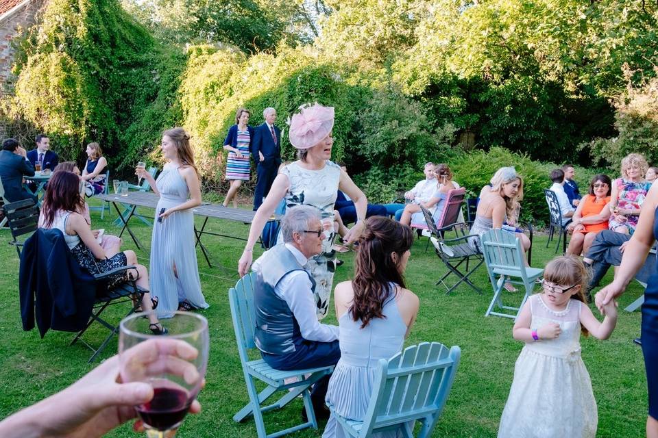 Reception dans les jardins.