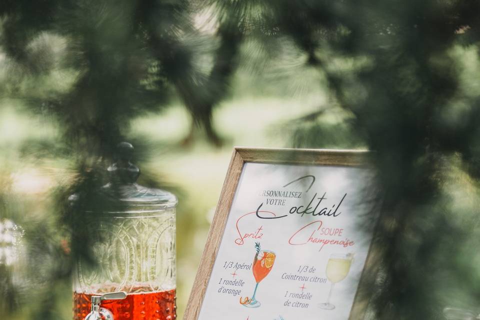 Menu boissons événement