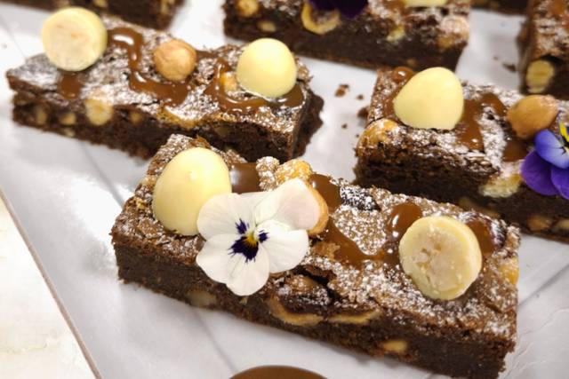 Brownie choco-noisette caramel