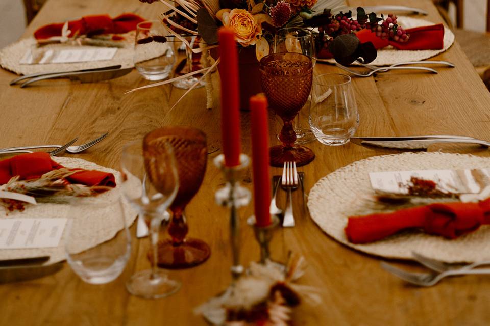 Table bohème terracotta