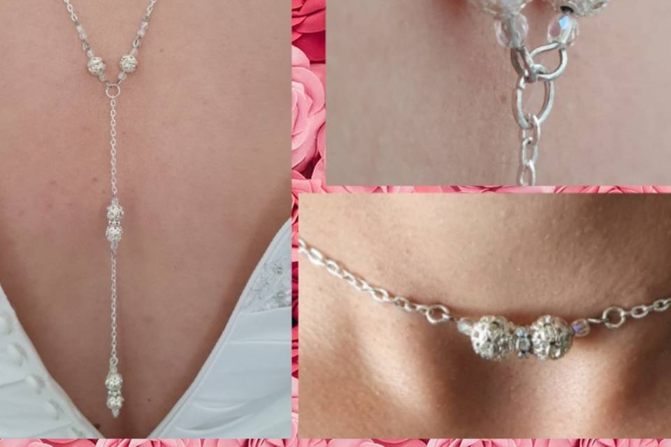 Bijou de dos perle et strass