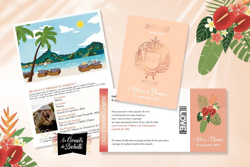 Faire-part Mariage - Polynésie