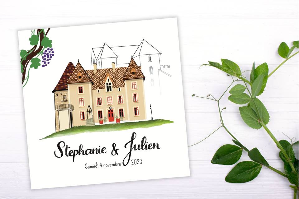 Faire-part mariage - Château