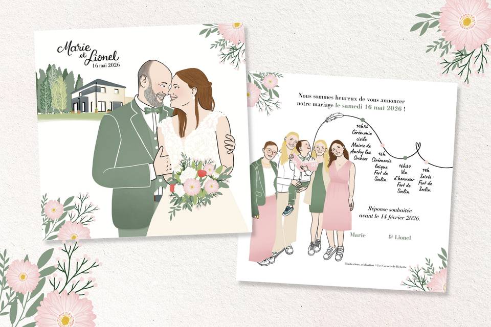 Faire-part Mariage - Famille
