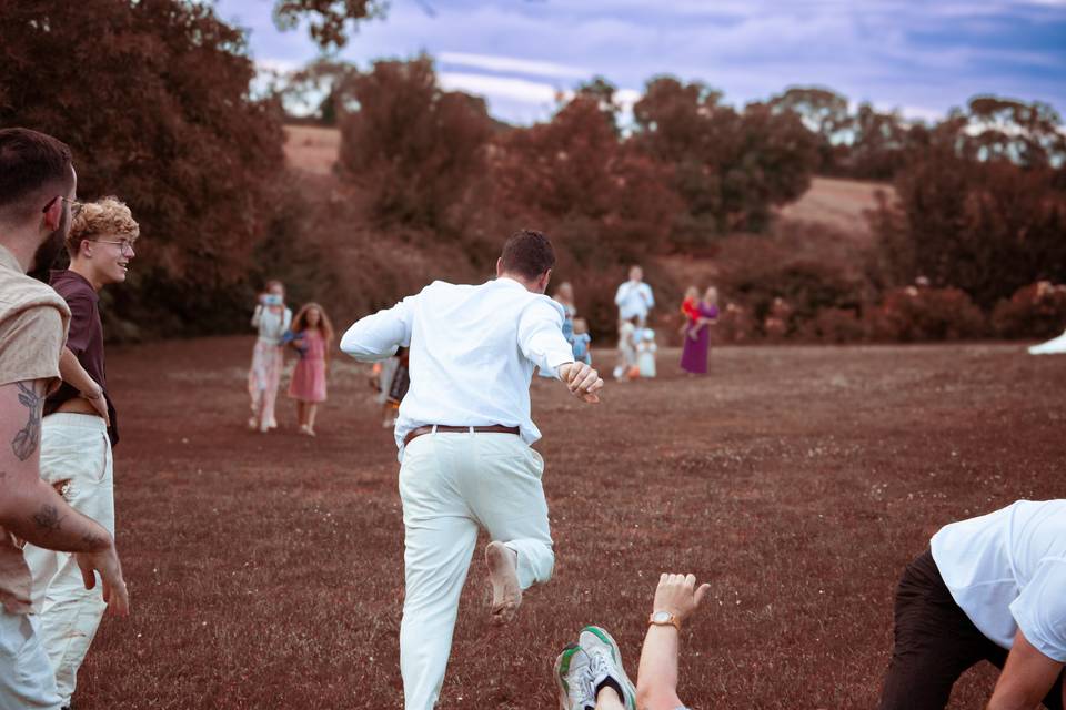 Lancé de bouteille mariage