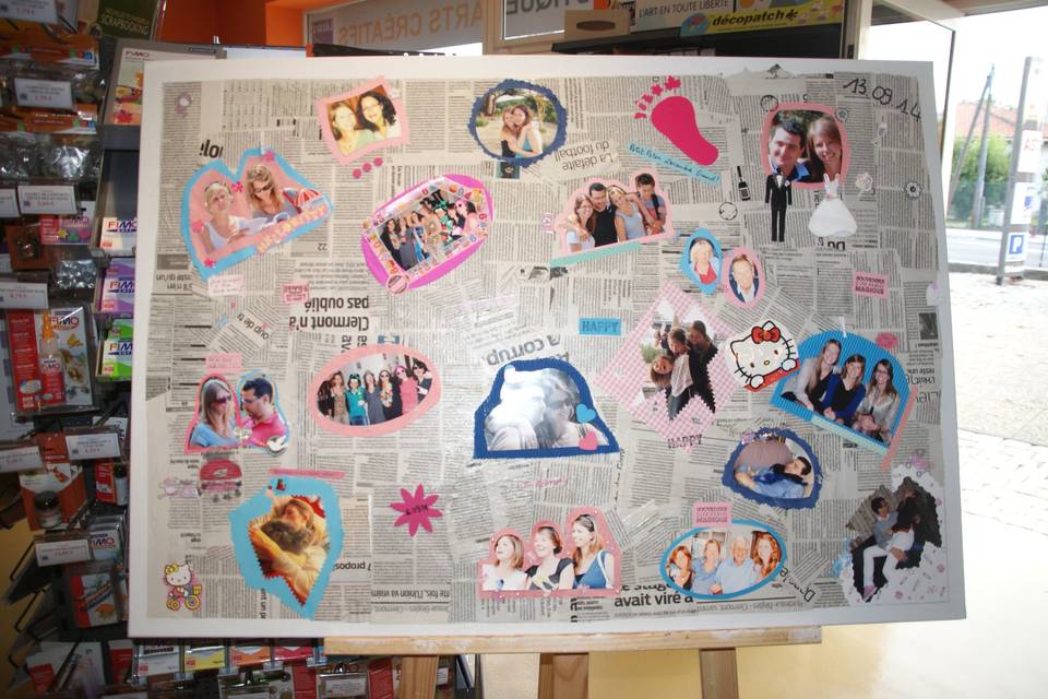 Scrapbooking sur toile