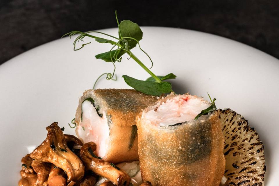 Langoustines et girolles