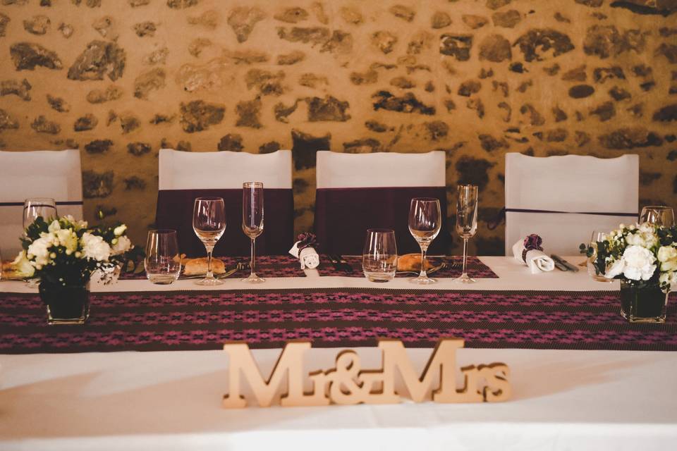Table des mariés