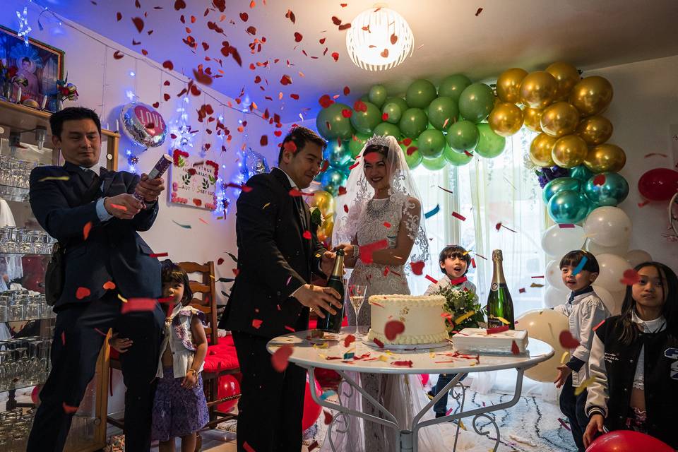 Moment de fête à domicile