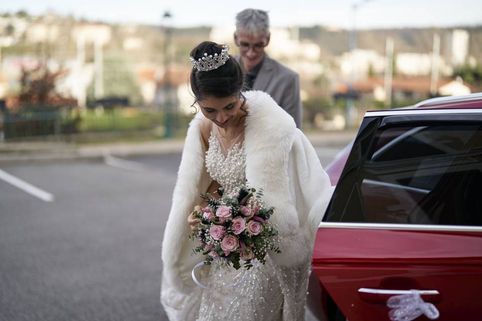 Sortie de voiture.