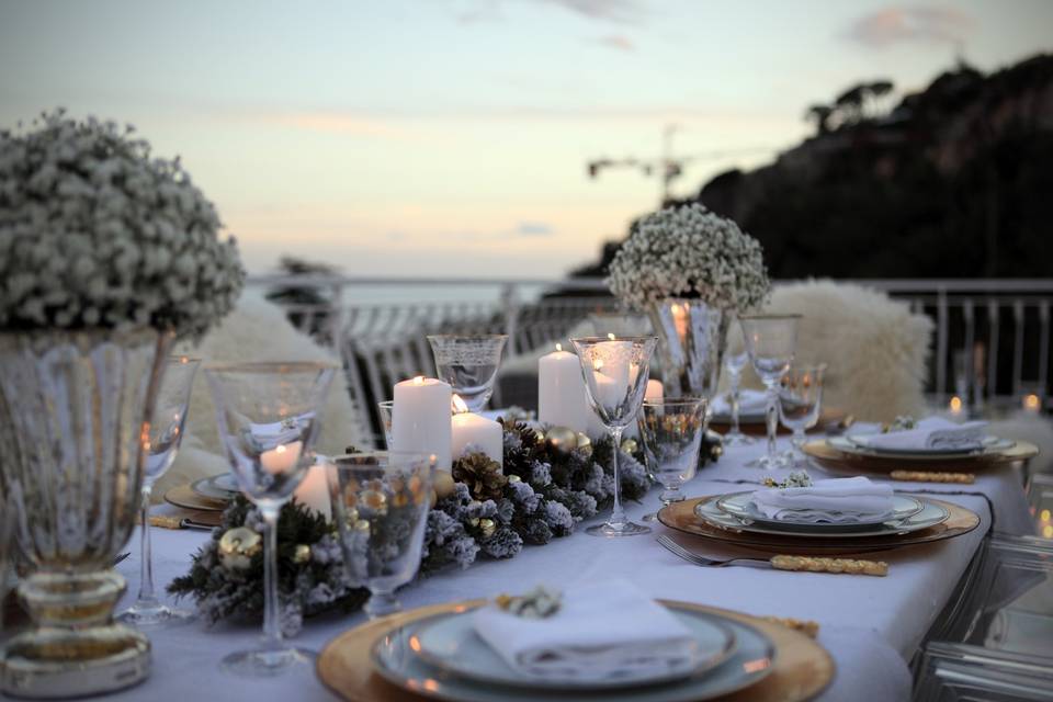 Détail table mariage en hiver