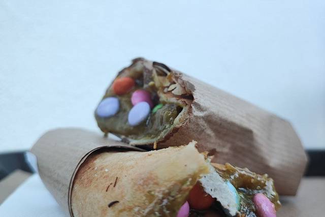 Crêpe pistache smarties