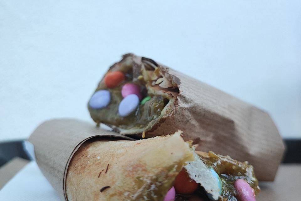 Crêpe pistache smarties