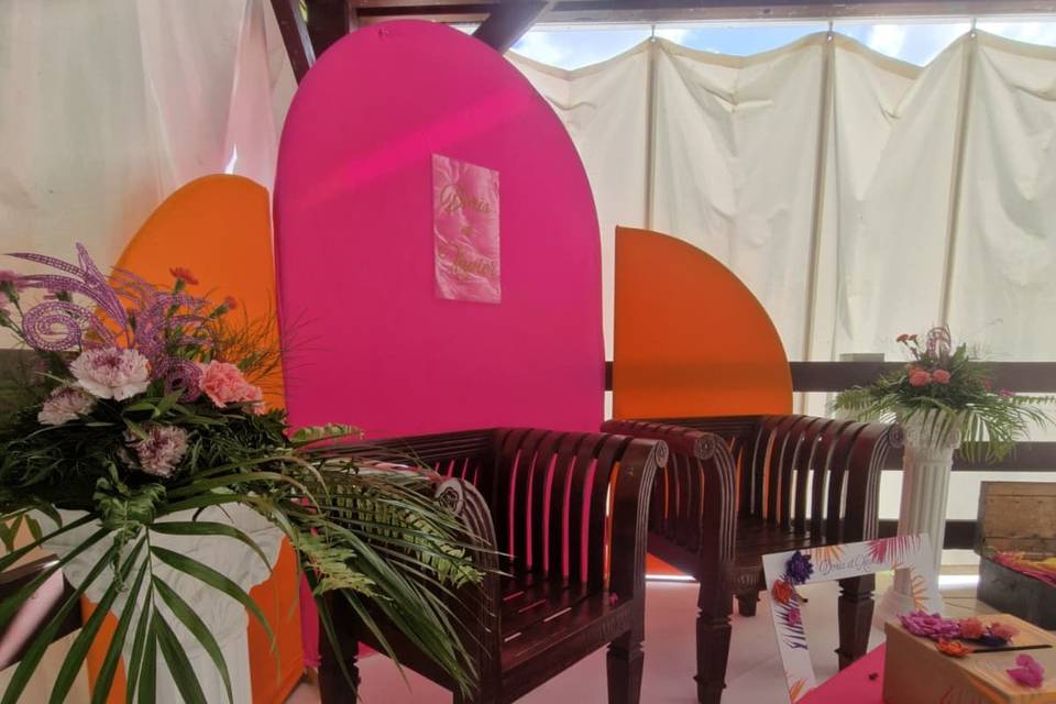 Coloré, orange, rose et violet