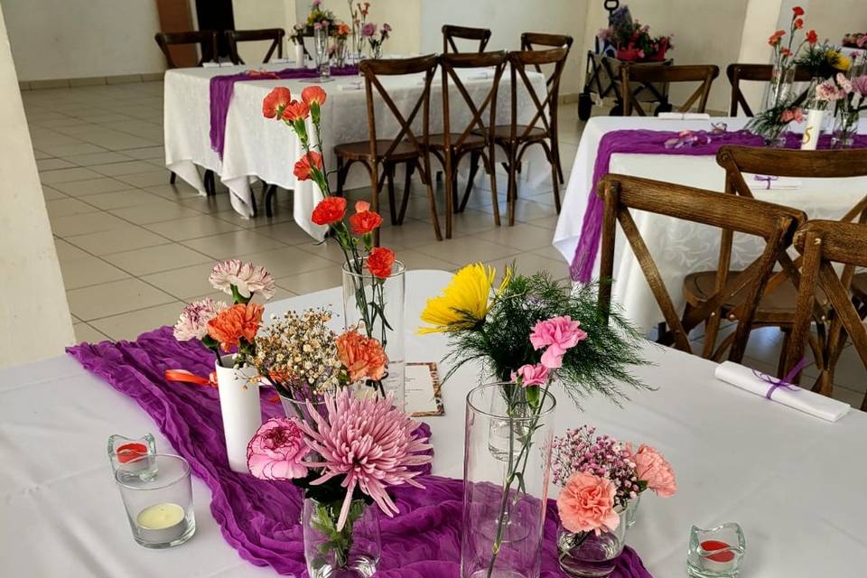 Coloré, orange, rose et violet