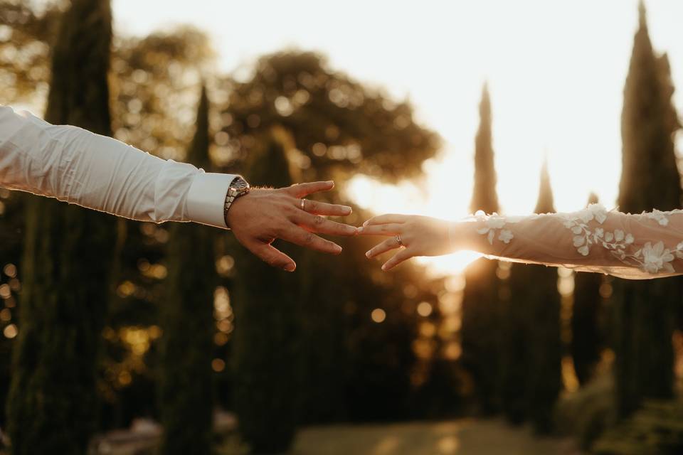 Alliances coucher du soleil