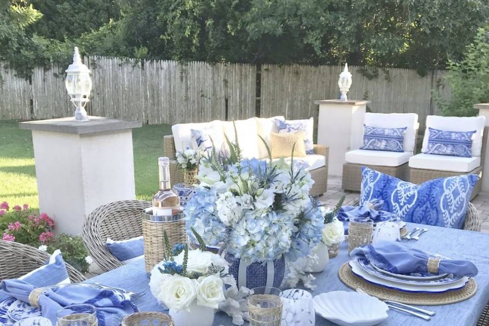Blue garden party