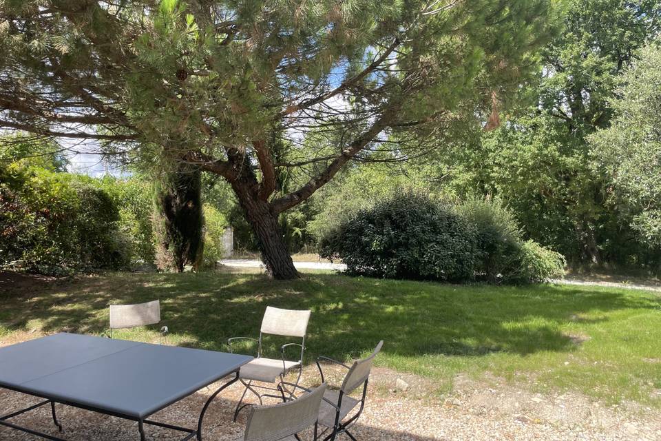 Sur la terrasse du gîte