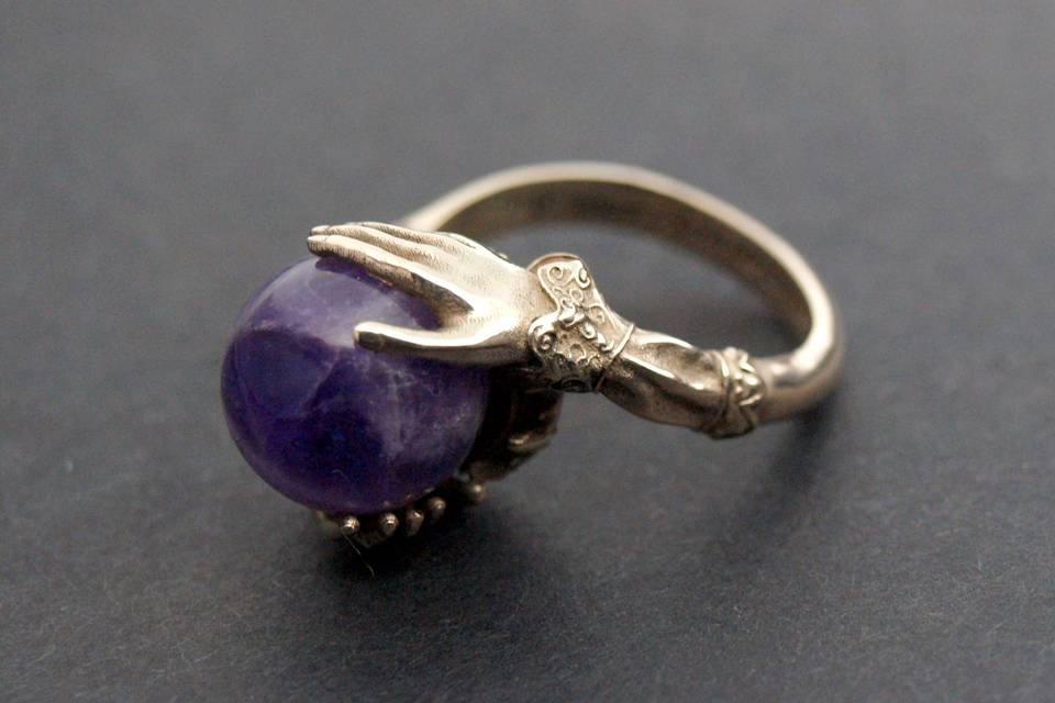 Bague fiançailles amethsyte