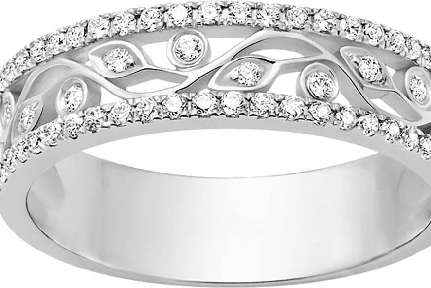 Alliance or blanc et diamants