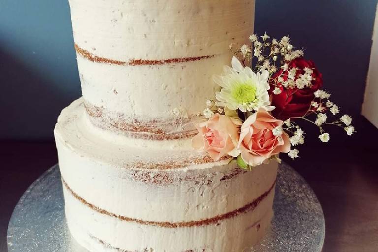 Naked cake fleuri