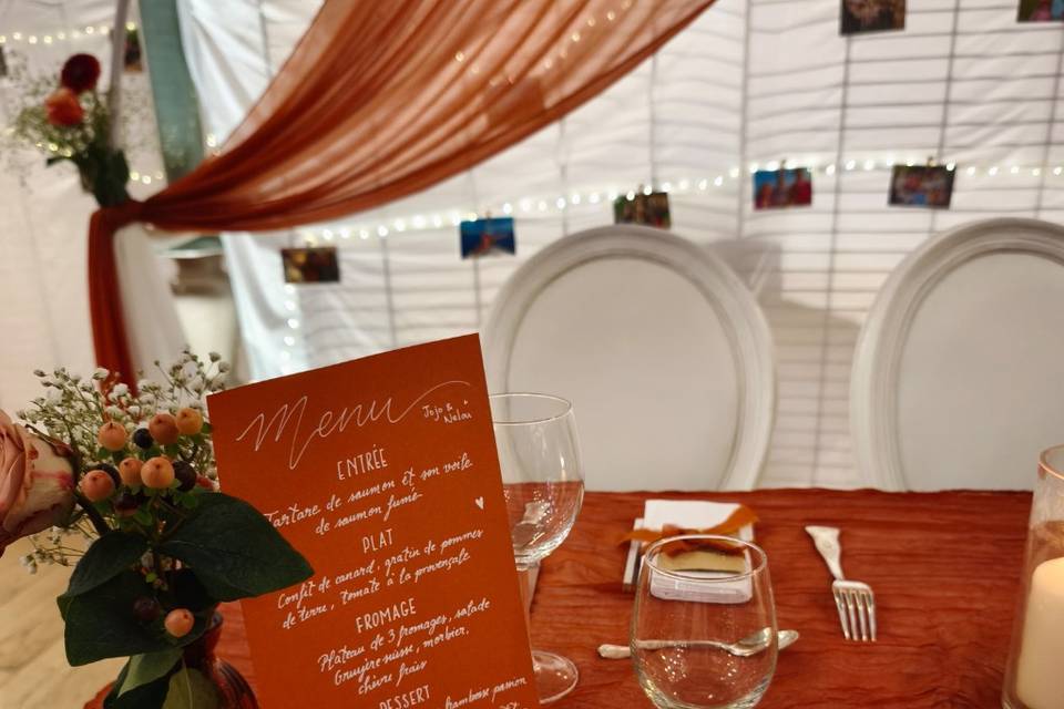Table des mariés