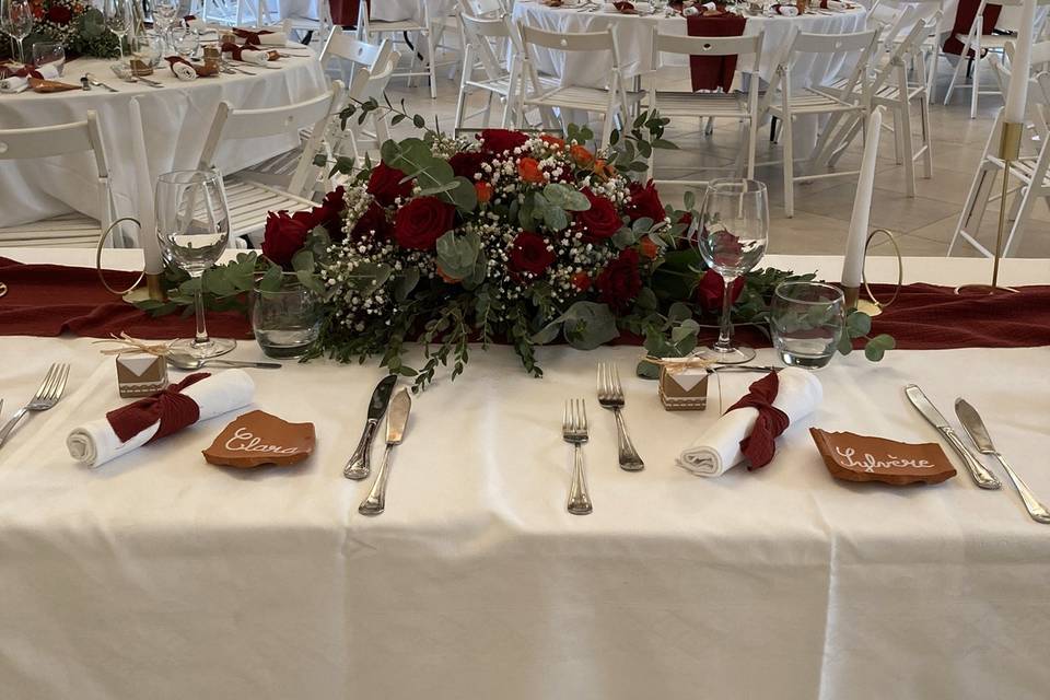 Décoration fleur table