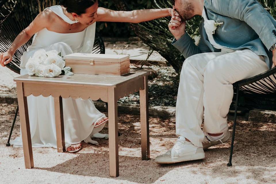 Les mariés à la cérémonie