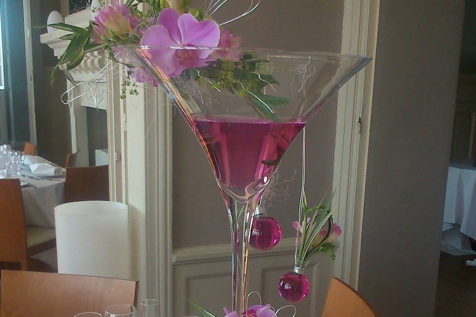 Composition vase martini