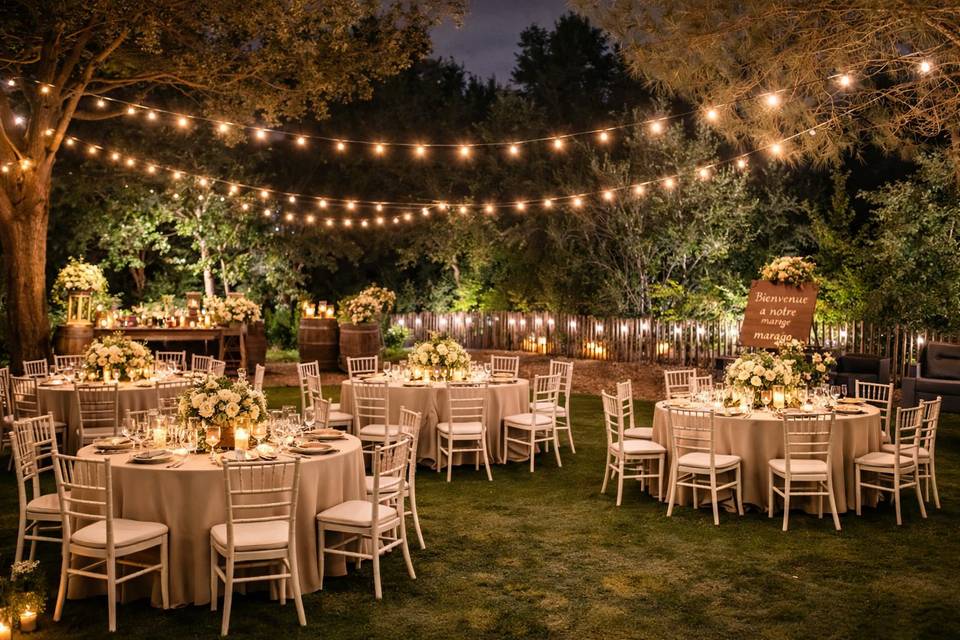 Dîner dans le jardin du PAVILL