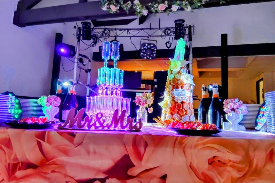 Mis en lumière pièce montée